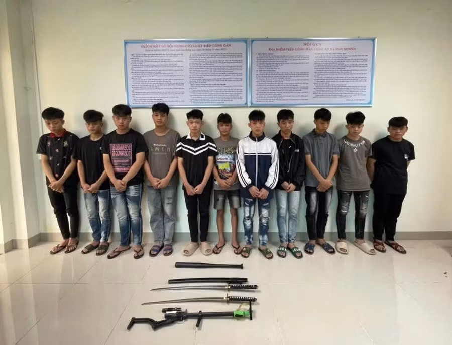 Nhóm thanh niên bị Công an Tuyên Quang khởi tố. (Ảnh: CATQ)