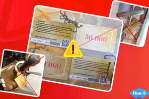 Cảnh báo thủ đoạn lừa đảo qua hình thức thẻ "lạ" có chứa mã QR. (Ảnh: Hue-S)