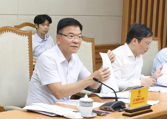 Phó Thủ tướng Lê Thành Long phát biểu tại buổi làm việc. ptt3.jpg