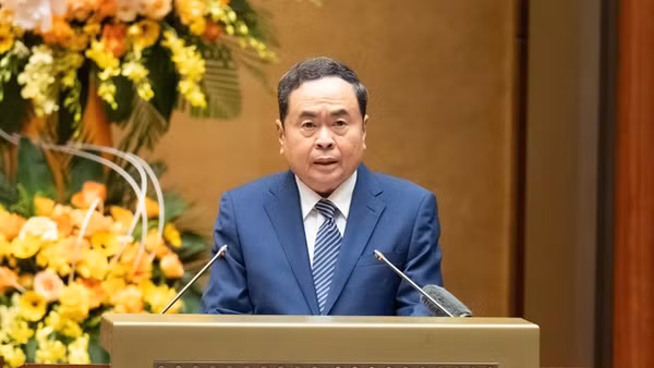 Chủ tịch Quốc hội Trần Thanh Mẫn, Chủ tịch Hội đồng Bầu cử quốc gia phát biểu khai mạc Hội nghị