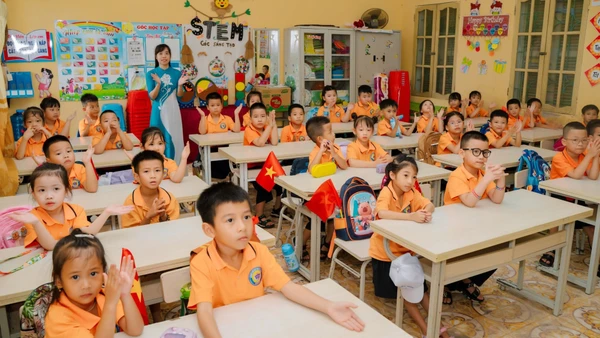 Học sinh Trường Tiểu học Trần Tế Xương (Nam Định, Ninh Bình). Ảnh: Vân Anh