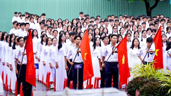 Lễ khai giảng năm học 2024 - 2025 tại Trường THPT chuyên Lý Tự Trọng (TP Cần Thơ). Ảnh: Thành Thật