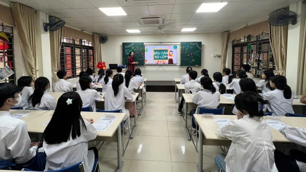 Giờ học tại Trường THCS&THPT Sư phạm, thuộc Trường Đại học Sư phạm Hà Nội 2. Ảnh: NTCC