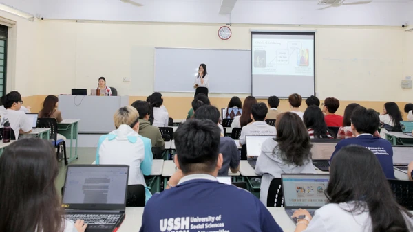 Một tiết học của Trường Đại học Khoa học Xã hội và Nhân văn (Đại học Quốc gia TPHCM). Ảnh: USSH