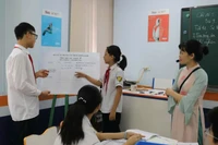Giờ học tại Trường THCS Nam Từ Liêm (Hà Nội).