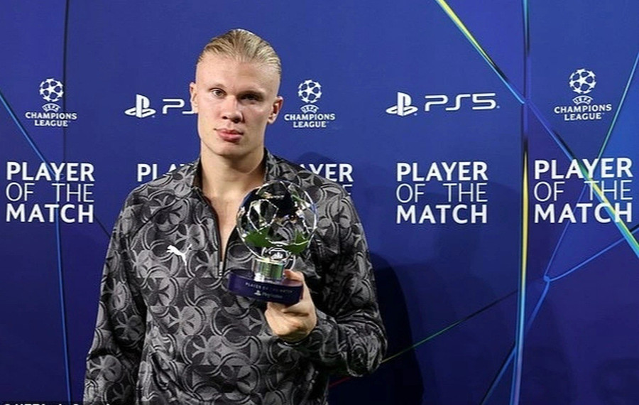 Erling Haaland được vinh danh Cầu thủ xuất sắc nhất trận Man City hòa Monaco 2-2 ở lượt hai vòng bảng Champions League hôm 2/10. haaland.jpg