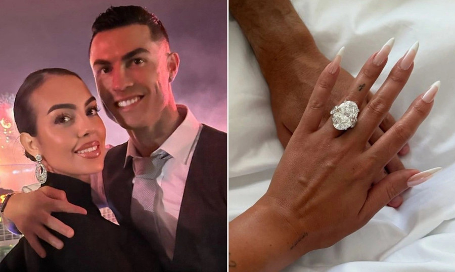 Ronaldo cầu hôn Georgina bằng chiếc nhẫn kim cương trị giá ước tính khoảng 2-5 triệu USD. ronaldo.jpg