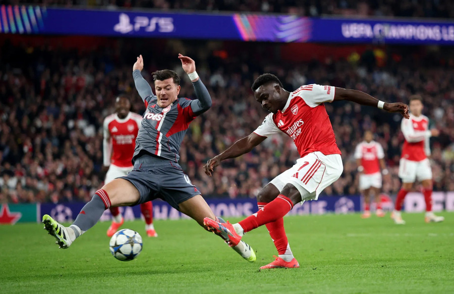 Bukayo Saka ấn định tỷ số 2-0 ở phút 90+2. arsenal-2.jpg