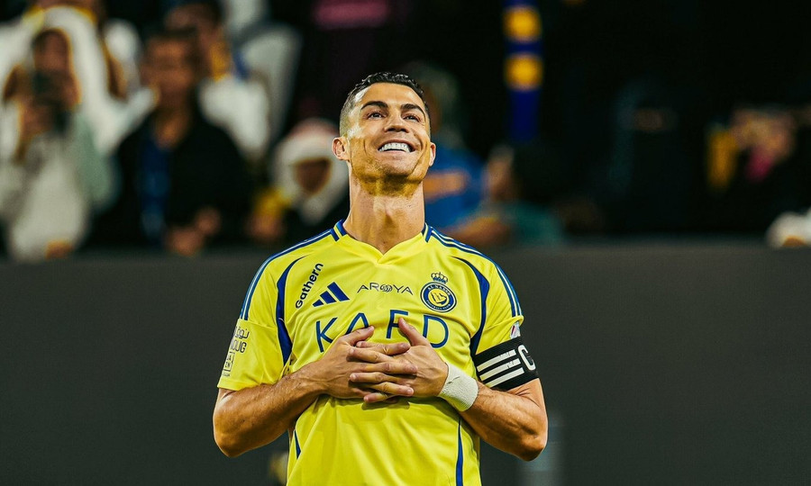Ronaldo mừng bàn thắng trong trận Al Nassr thắng Damac 2-0. ronaldo.jpg