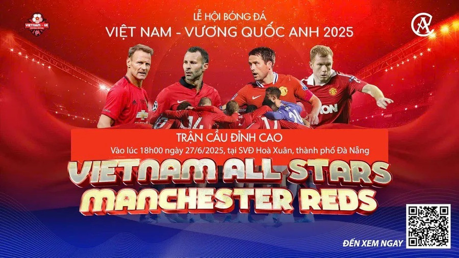 Loạt cựu danh thủ Man Utd sẽ đấu giao hữu với đội ngôi sao Việt Nam tại Đà Nẵng vào ngày 27/6 tới. Ảnh: Mạng xã hội. my.jpg
