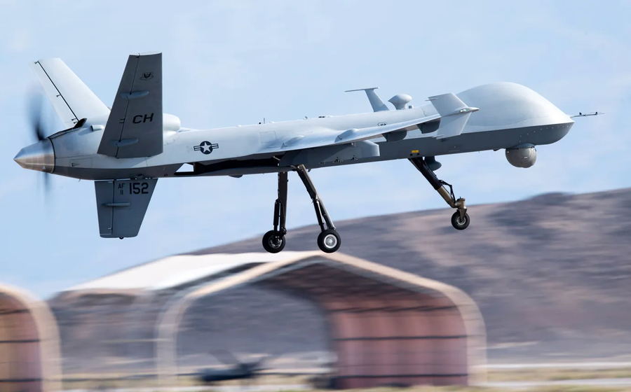 Houthi tuyên bố bắn hạ một UAV chiến đấu MQ-9 Reaper của Mỹ trên tỉnh Al-Jawf ở phía bắc Yemen, ngày 9/4/2025.