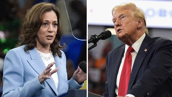 Ứng cử viên tổng thống đảng Dân chủ Kamala Harris (trái) và ứng cử viên tổng thống đảng Cộng hòa Donald Trump.