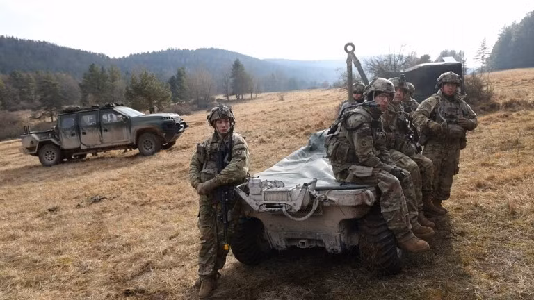 Lính Mỹ tại Khu huấn luyện Hohenfels, Đức, ngày 3/2/2025.