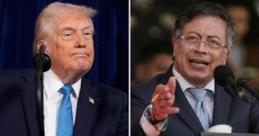 Tổng thống Mỹ Donald Trump (trái) và người đồng cấp Colombia Gustavo Petro.