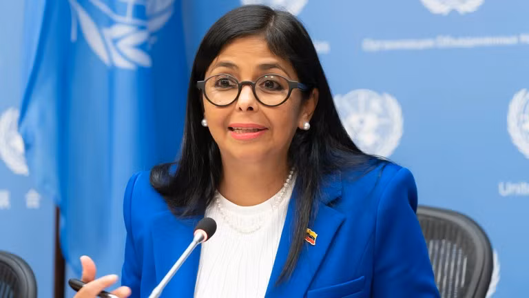 Tổng thống lâm thời Venezuela Delcy Rodriguez.