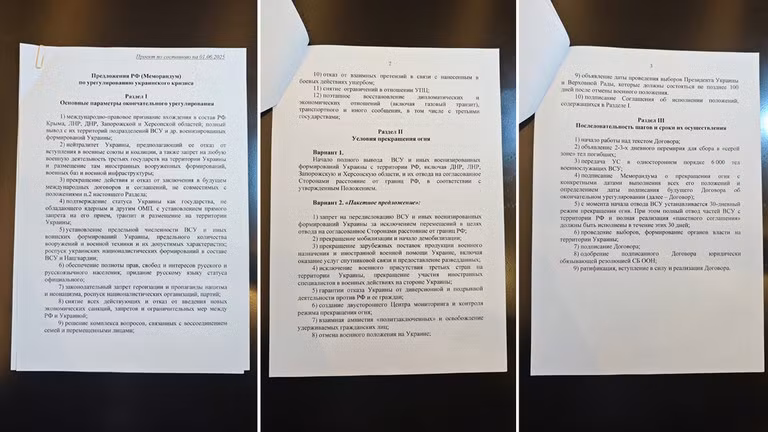 Bản ghi nhớ hòa bình của Nga bao gồm các điều kiện cho một nền hòa bình lâu dài và một con đường để đạt được lệnh ngừng bắn.