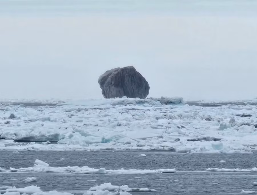 Tảng băng trôi đen khổng lồ được phát hiện ngoài khơi bờ biển Canada.