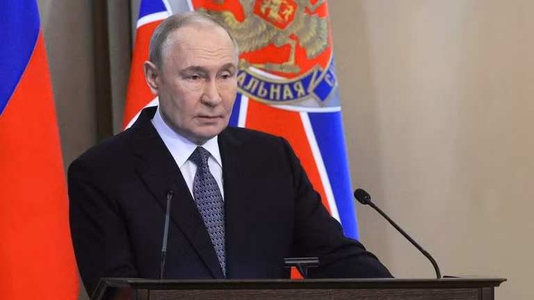 Tổng thống Nga Putin phát biểu tại một cuộc họp của hội đồng FSB, ngày 24/2/2026.