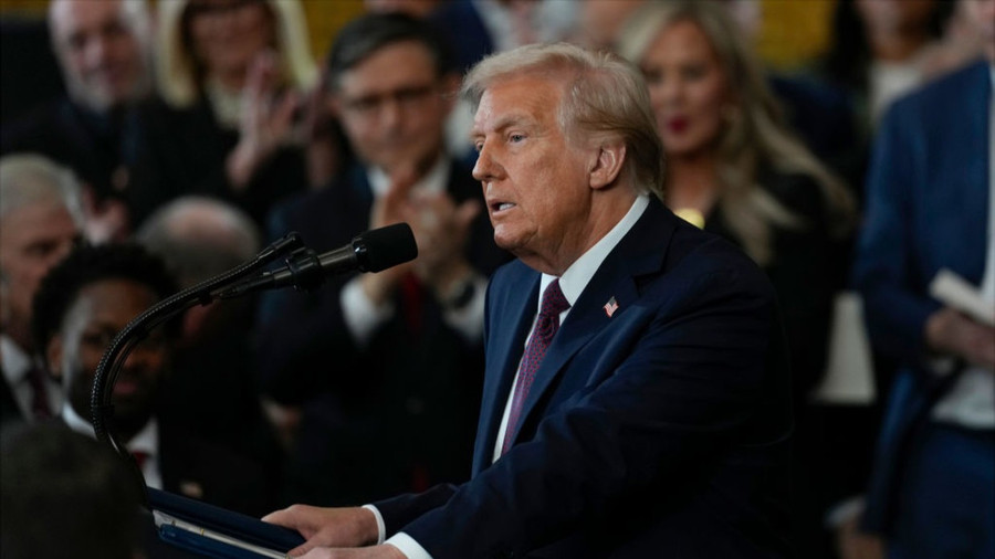 Ông Donald Trump có bài phát biểu nhậm chức tổng thống sau khi tuyên thệ nhậm chức tại Điện Capitol Rotunda, Washington, DC, ngày 20/1/2025.