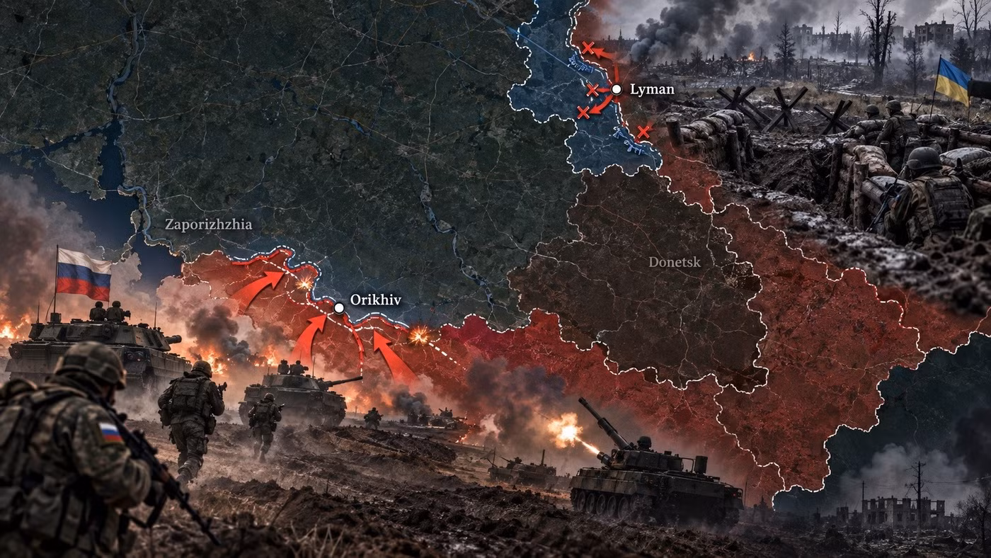 Ảnh minh họa quân Nga thẳng tiến ở Orikhiv và bị Ukraine chặn lại tại Lyman