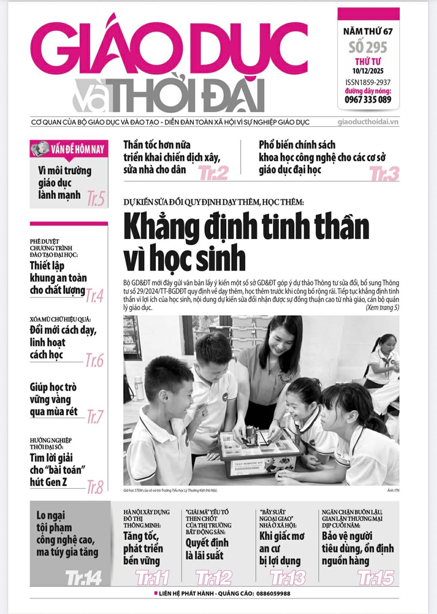 Tin tức báo in 10/12: Sửa đổi Thông tư 29 nhằm bảo đảm quyền lợi học sinh