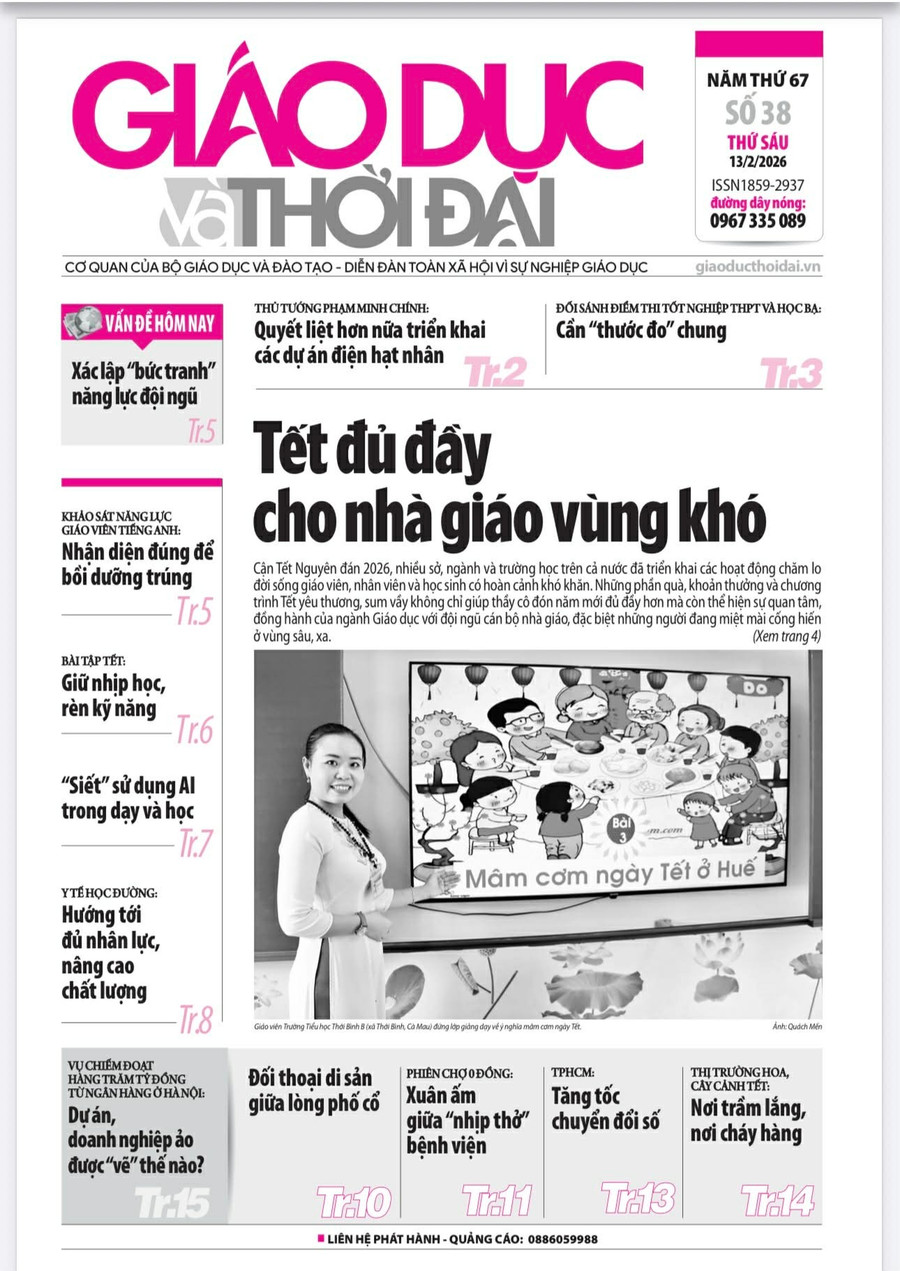 Tin tức báo in 13/2: Tết đủ đầy cho nhà giáo vùng khó
