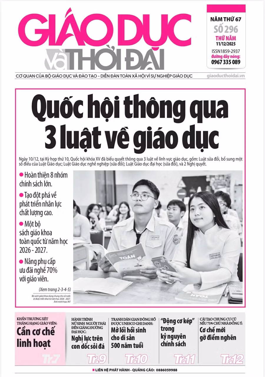 Tin tức báo in 11/12: Một bộ sách giáo khoa toàn quốc từ năm học 2026 - 2027