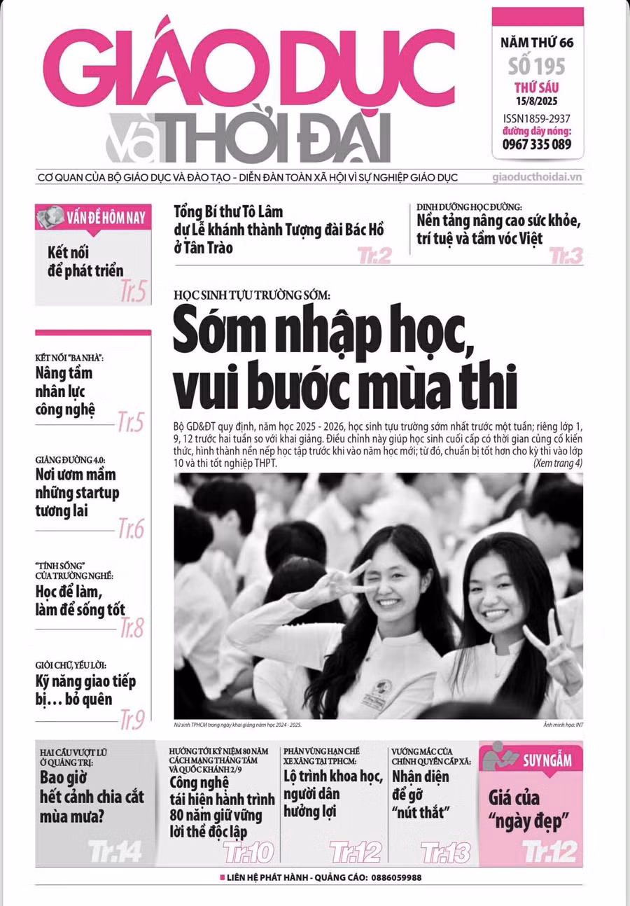 Tin tức báo in 15/8: Học để làm, làm để sống tốt