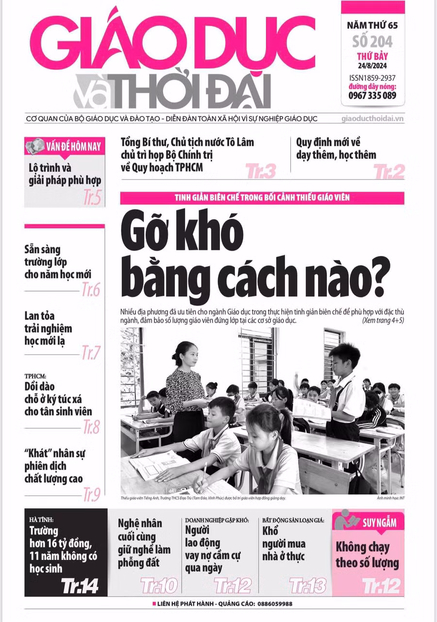 Tin tức báo in 24/8: Quy định mới về dạy thêm, học thêm