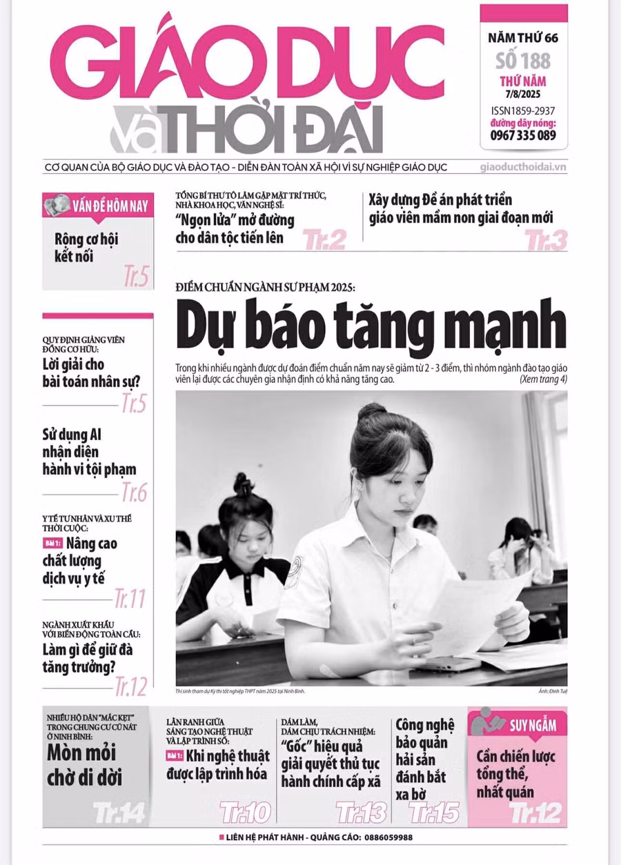 Tin tức báo in 7/8: Điểm chuẩn ngành sư phạm dự báo tăng mạnh