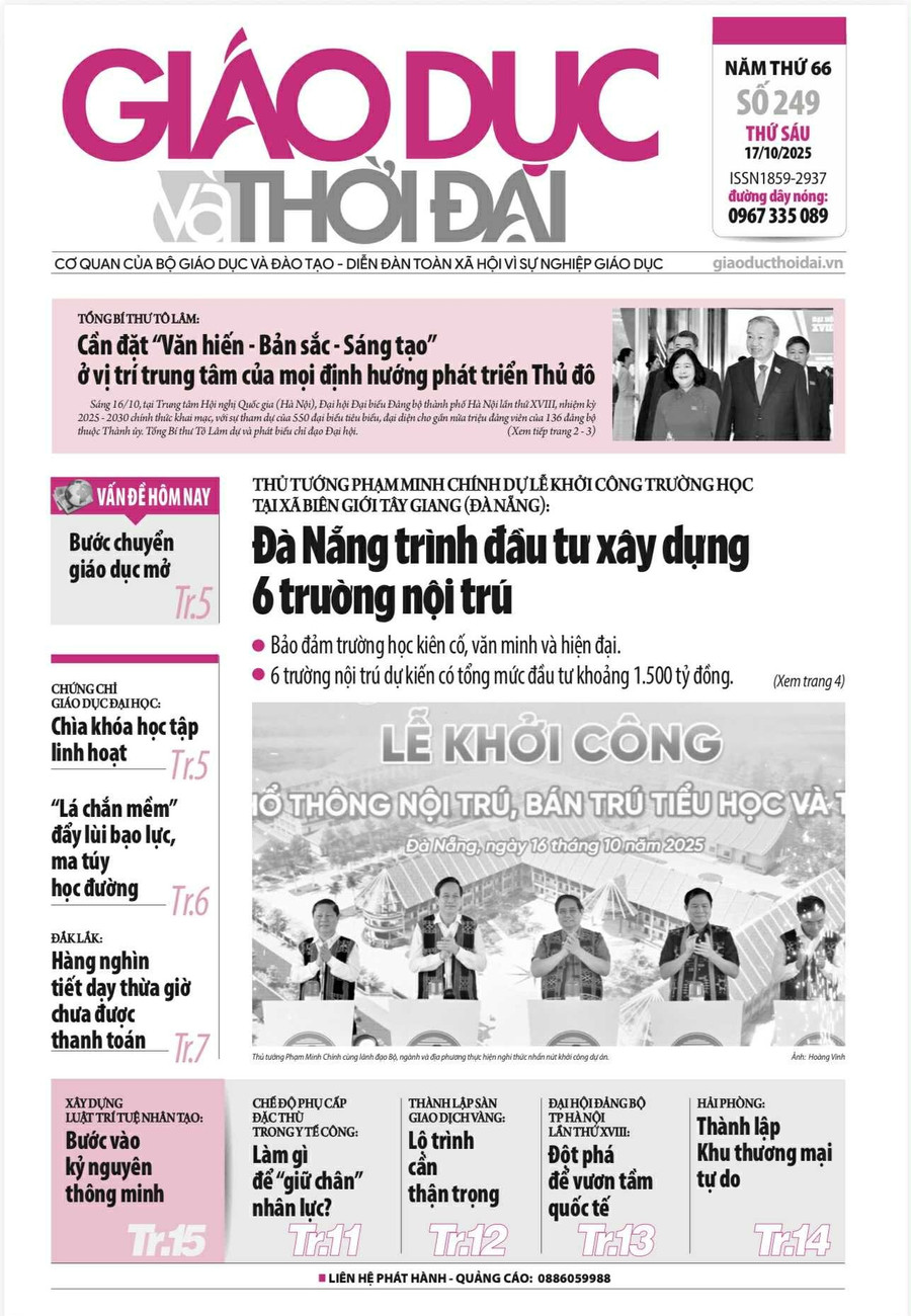 Tin tức báo in 17/10: 6 trường nội trú ở Đà Nẵng được đầu tư 1.500 tỷ đồng