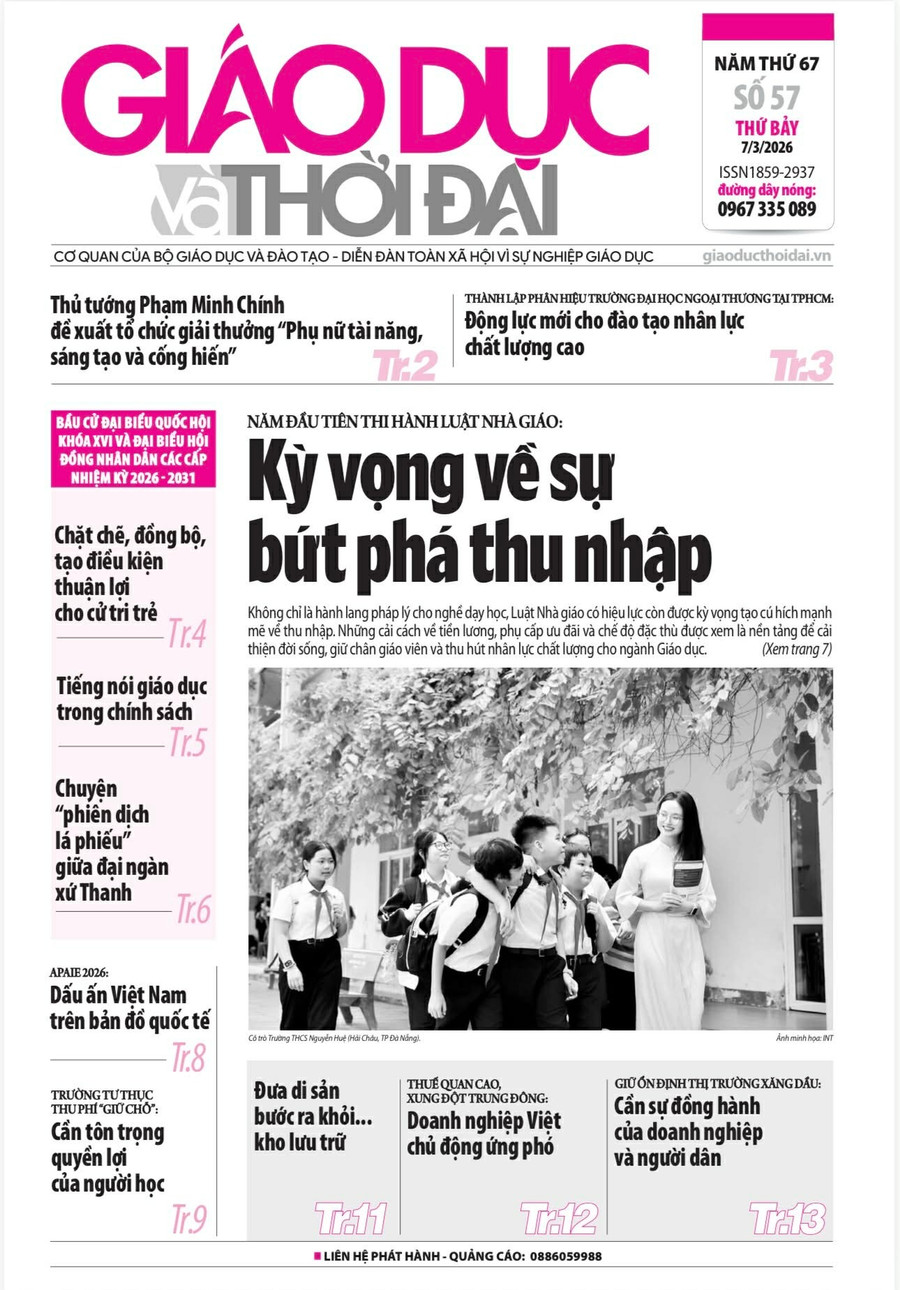 Tin tức báo in 7/3: Giáo viên kỳ vọng về sự bứt phá thu nhập