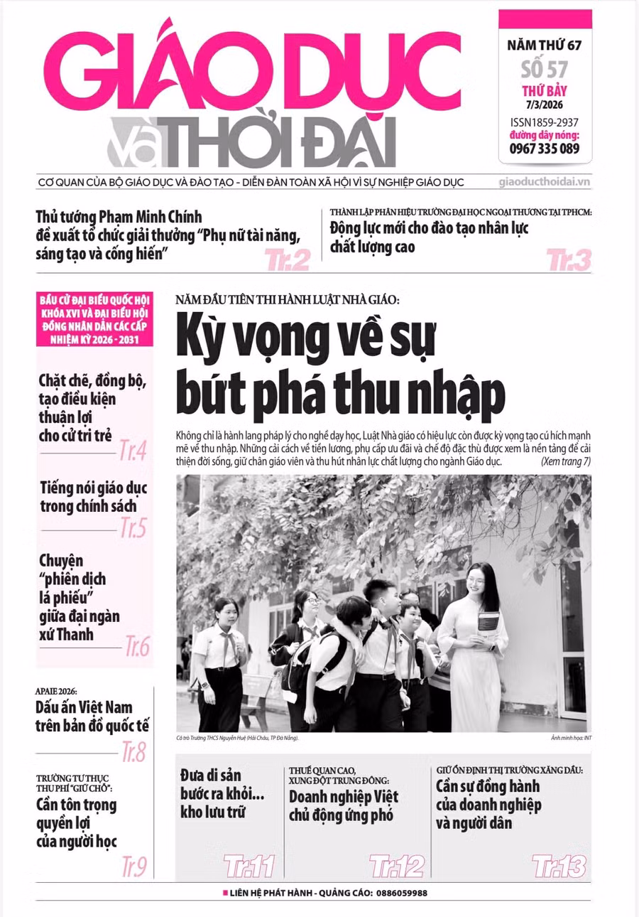 Tin tức báo in 7/3: Giáo viên kỳ vọng về sự bứt phá thu nhập