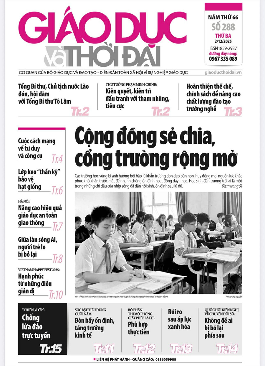 Tin tức báo in 2/12: Cộng đồng sẻ chia, cổng trường rộng mở