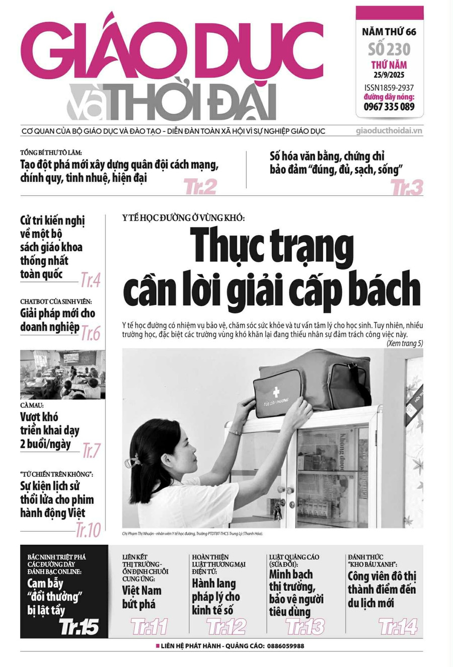 Tin tức báo in 25/9: Y tế học đường vùng khó - Cần lời giải cấp bách