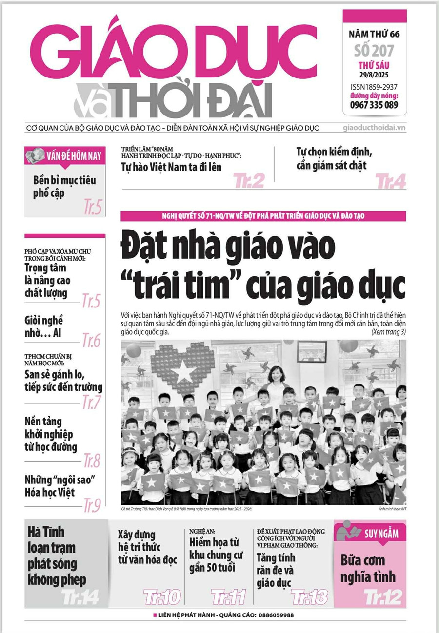 Tin tức báo in 29/8: Đặt nhà giáo vào 'trái tim' của giáo dục