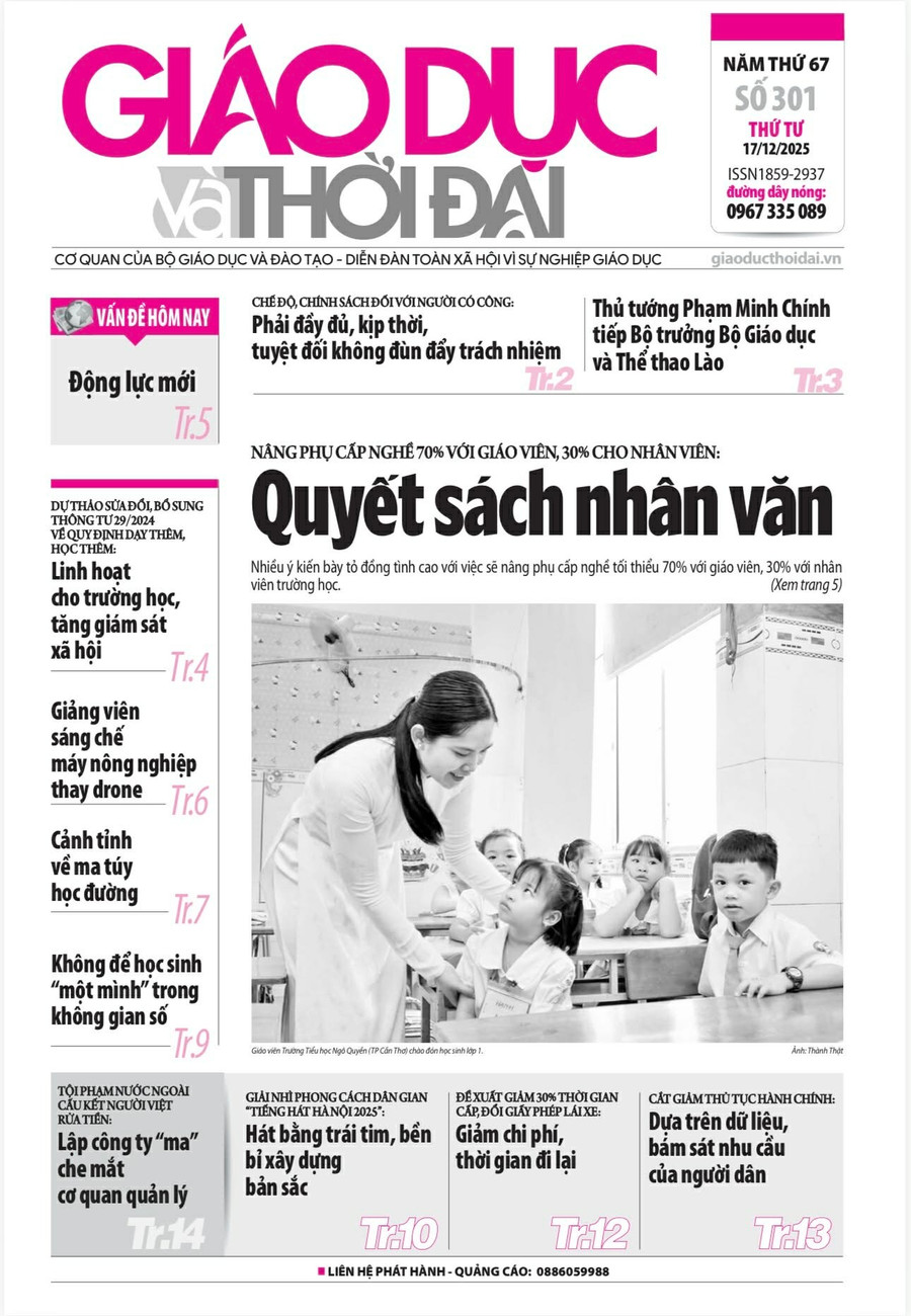Tin tức báo in 17/12: Giáo viên, nhân viên phấn khởi khi được hưởng phụ cấp nghề