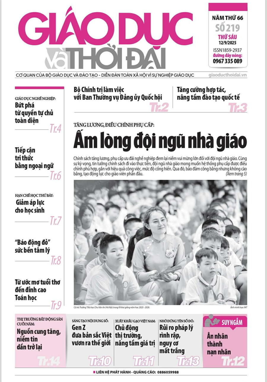 Tin tức báo in 12/9: Nhà giáo 'ấm lòng' nhờ tăng lương, chế độ đãi ngộ