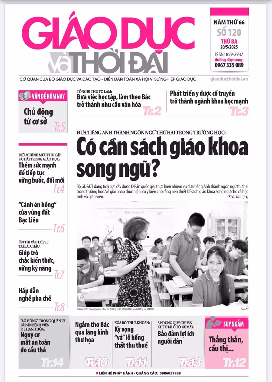 Tin tức báo in 20/5: Có cần sách giáo khoa song ngữ?