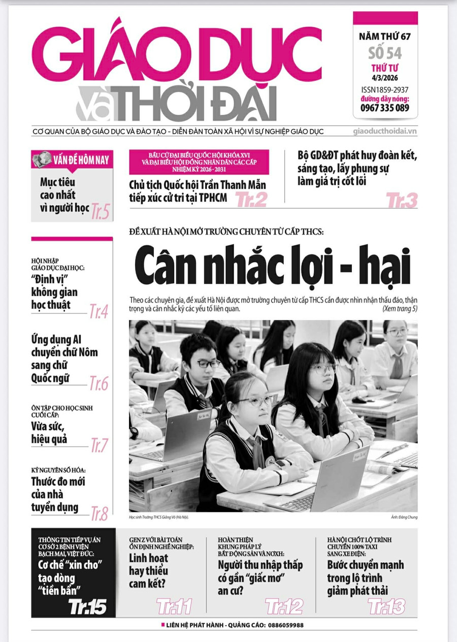 Tin tức báo in 4/3: Cân nhắc lợi - hại khi mở trường chuyên từ cấp THCS