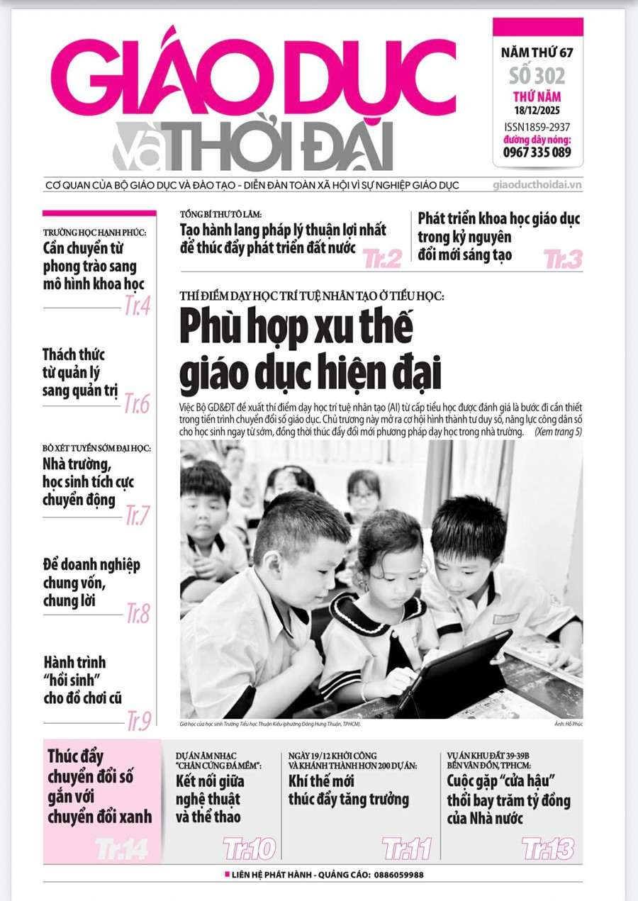 Tin tức báo in 18/12: Thí điểm dạy AI ở tiểu học - phù hợp xu thế hiện đại