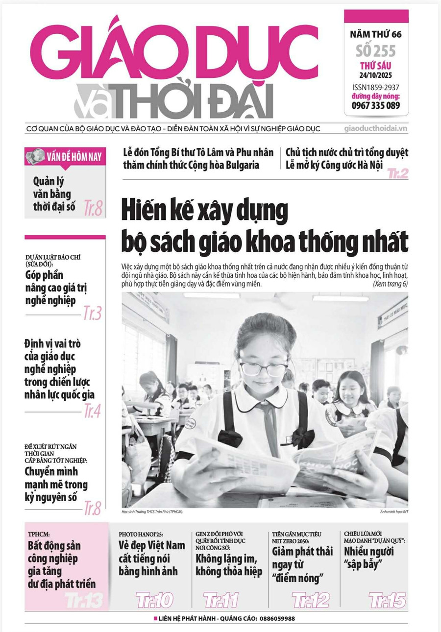 Tin tức báo in 24/10: Hiến kế xây dựng bộ sách giáo khoa thống nhất