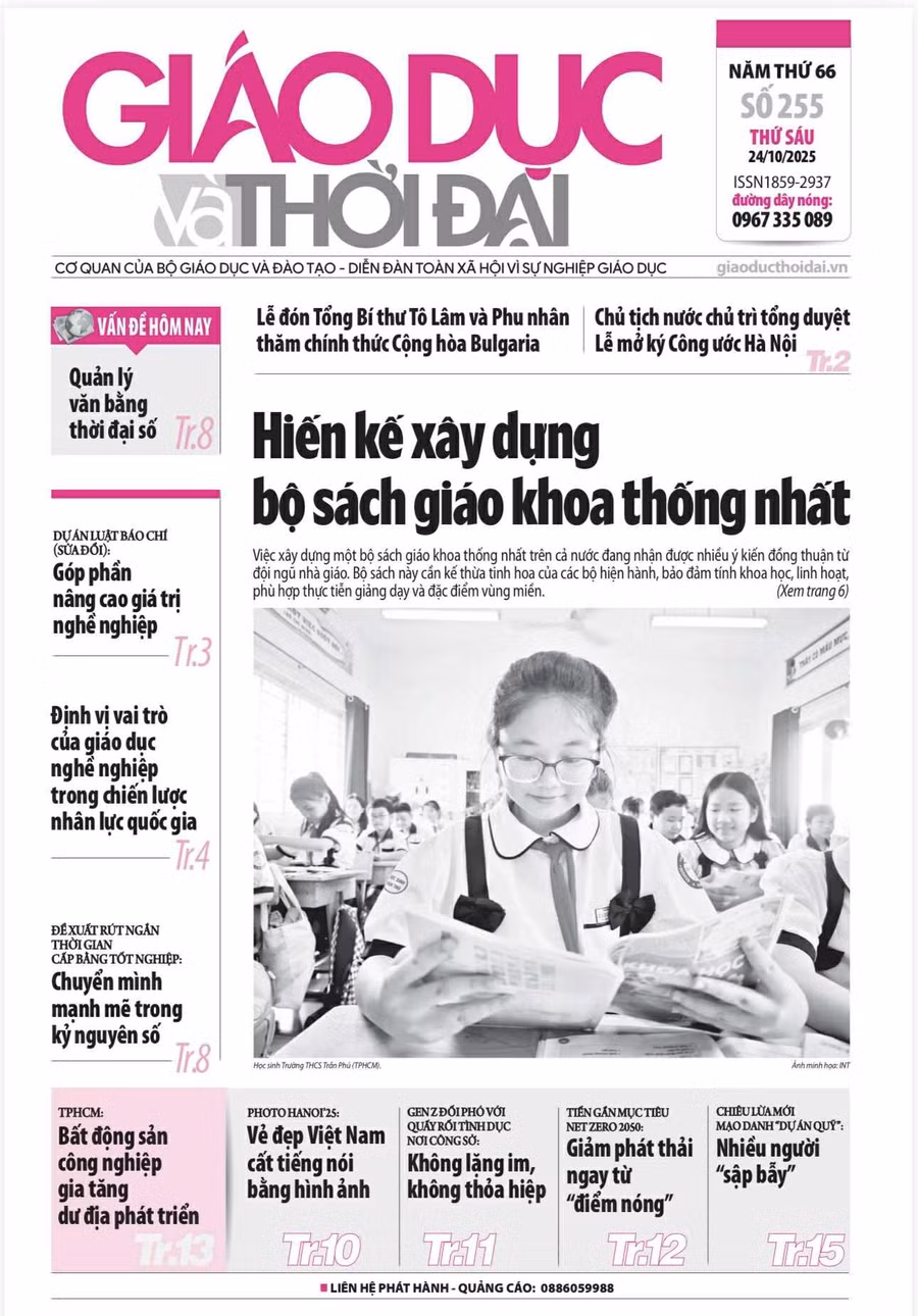 Tin tức báo in 24/10: Hiến kế xây dựng bộ sách giáo khoa thống nhất