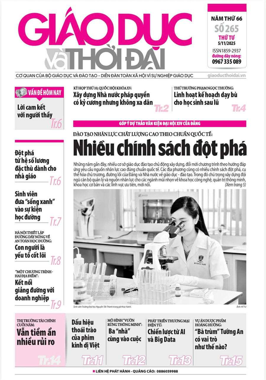 Tin tức báo in 5/11: Đột phá từ hệ số lương đặc thù dành cho nhà giáo