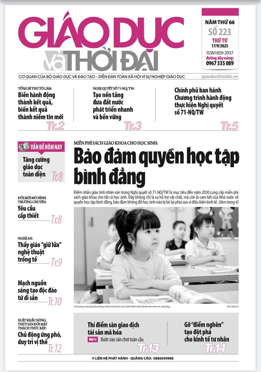 Tin tức báo in 17/9: Chương trình hành động thực hiện Nghị quyết số 71-NQ/TW