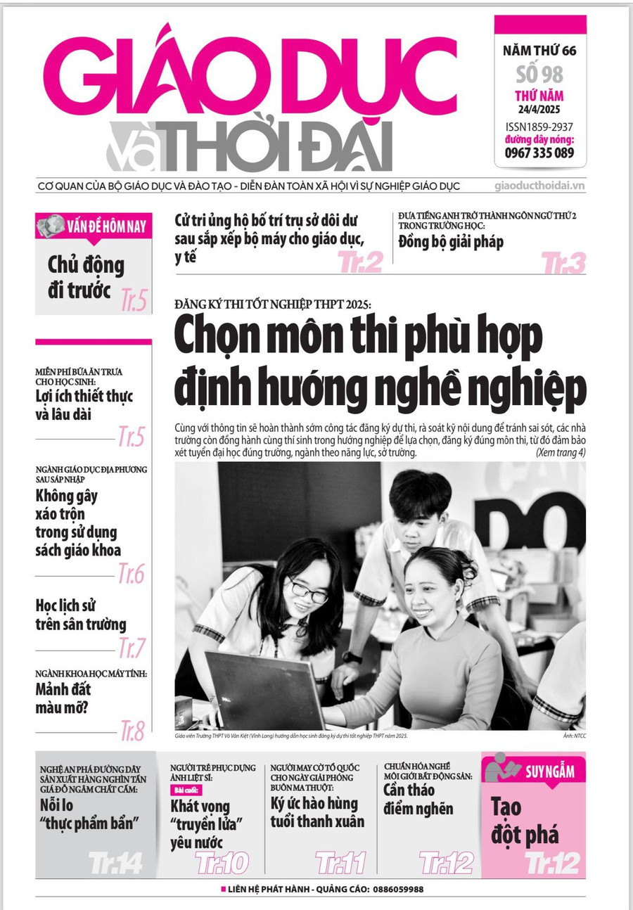 Tin tức báo in 24/4: Chọn môn thi phù hợp định hướng nghề nghiệp