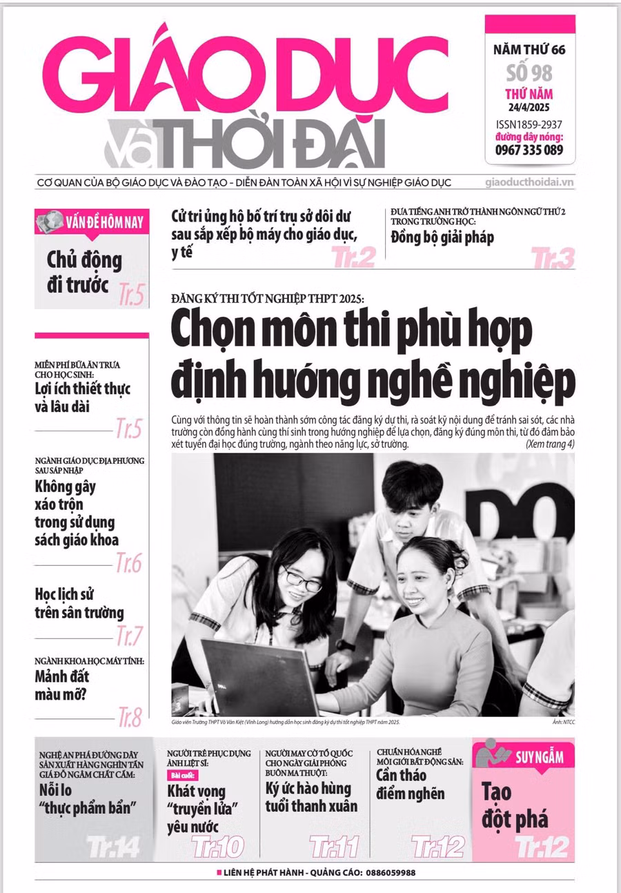 Tin tức báo in 24/4: Chọn môn thi phù hợp định hướng nghề nghiệp