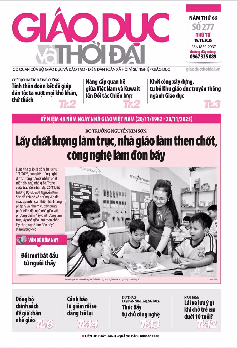 Tin tức báo in 19/11: Đồng bộ chính sách để giữ chân nhà giáo