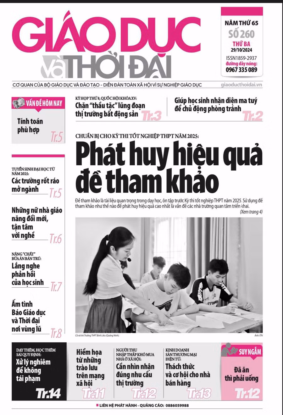 Tin tức báo in 29/10: Ấm tình Báo Giáo dục và Thời đại nơi vùng lũ