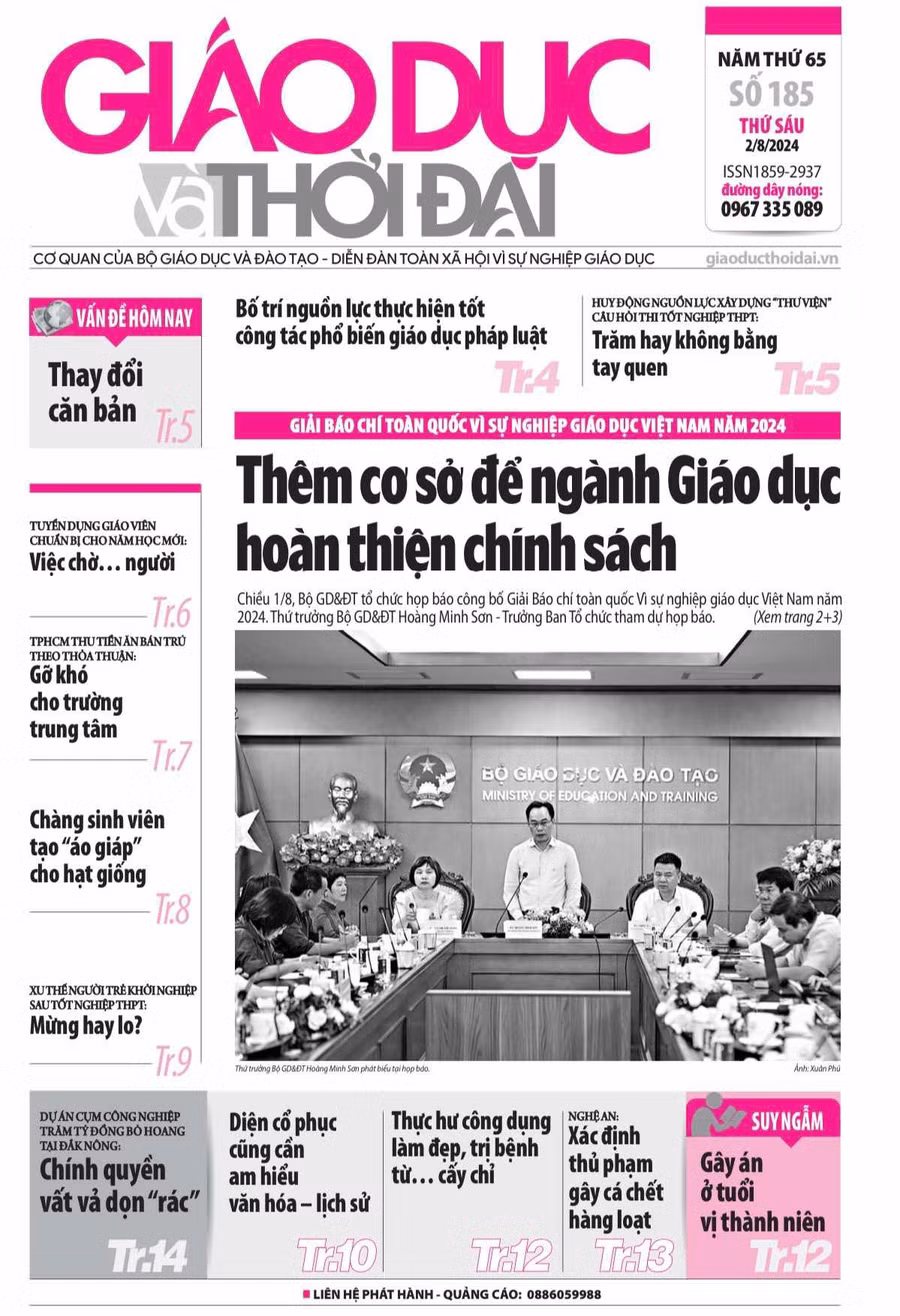 Tin tức báo in 2/8: Tuyển dụng giáo viên cho năm học mới